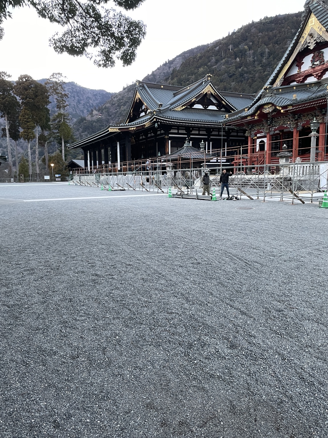 寺院での枠組足場